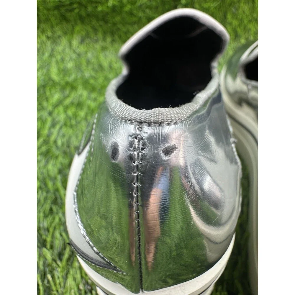 STELLA MCCARTNEY Silver Metallic Faux Leather Binx Star Platform Slip On Shoes 7